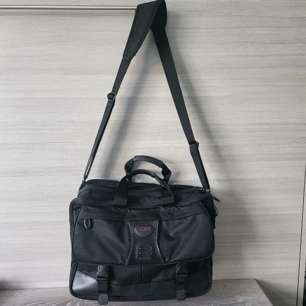 Tumi T-Tech T2 Carry On Expandable Nylon Ballistic Laptop Briefcase Bag w/ Strap